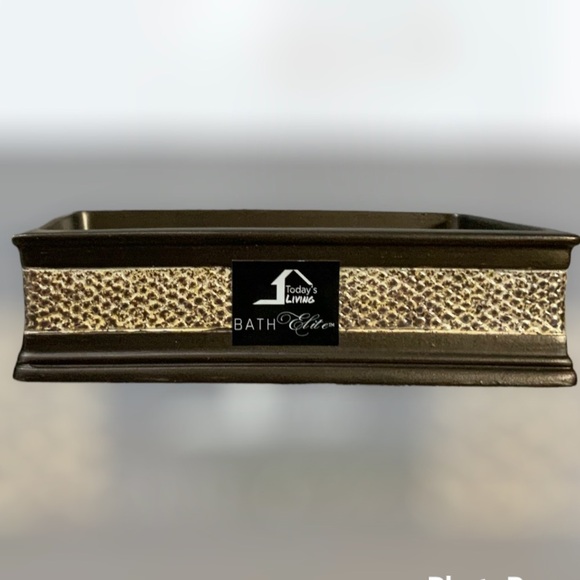 Exotic Animal Print Soap Dish Trinket Tray Stoneware Resin Gazelle Collection - Picture 2 of 11